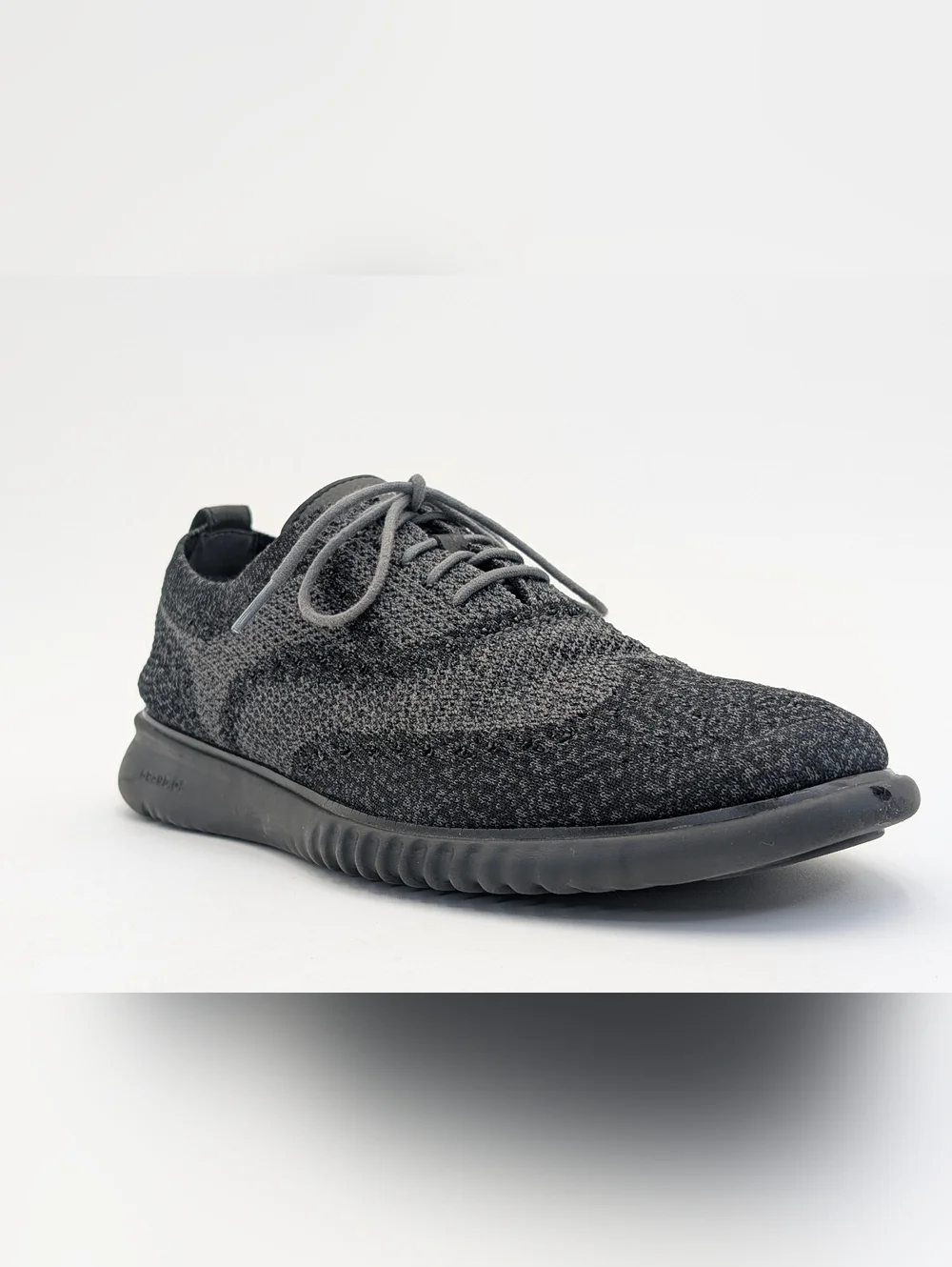 Cole Haan Grand.OS Men Size 11.5M Comfort Oxford Wingtip Dark Grey Knit Lace-Up